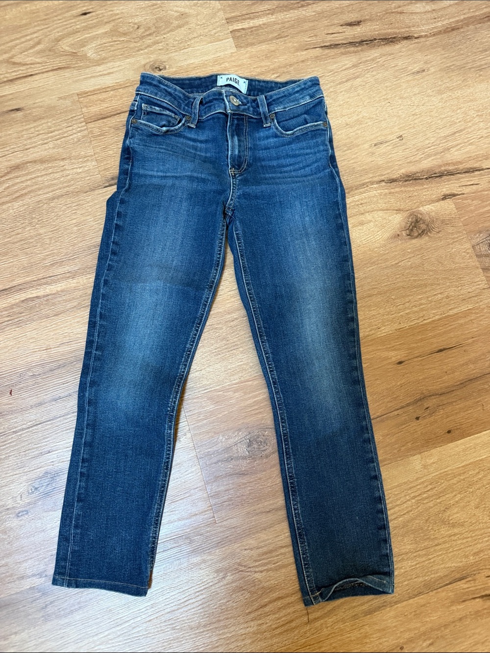 PAIGE Girls Medium Blue Straight Leg Jeans, size XL (25” waist)